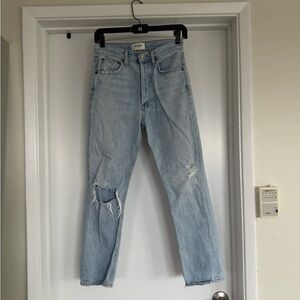 AGoldE Blue Distressed Jeans